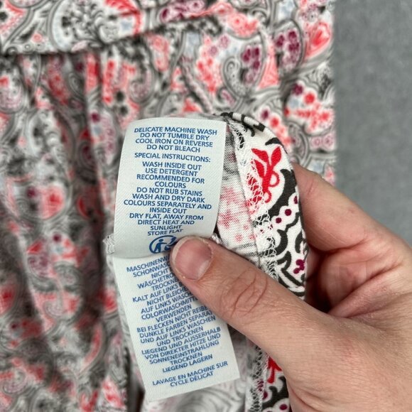 Boden Womens Margot Scoop Neck Dress Size 10 White Red Paisley Modal Pockets - Picture 7 of 11